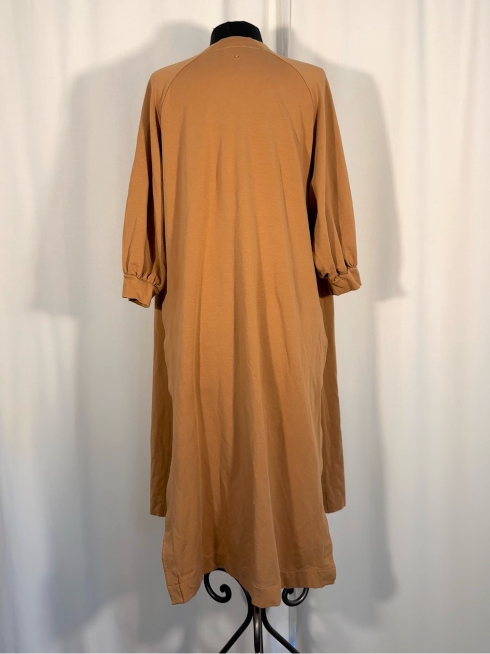 Cuyana Camel Organic Pima Cotton Long Open Front Cardigan - Picture 3 of 9